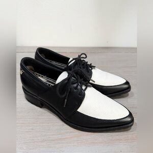 JOSH Black White Two Tone Spectator Leather Oxford Lace Up Shoes EU 37